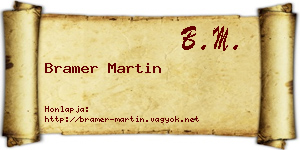 Bramer Martin névjegykártya
